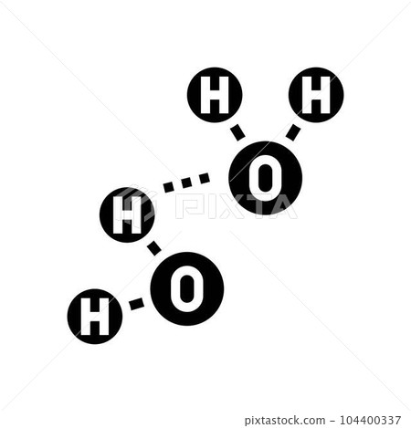 hydrogen bonding biochemistry glyph icon vector illustration 104400337