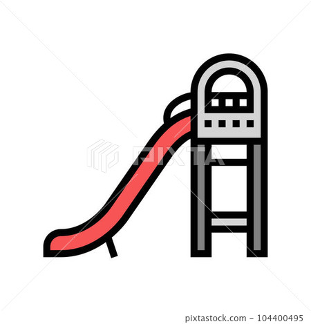 open slide park outdoor kid play color icon vector illustration 104400495