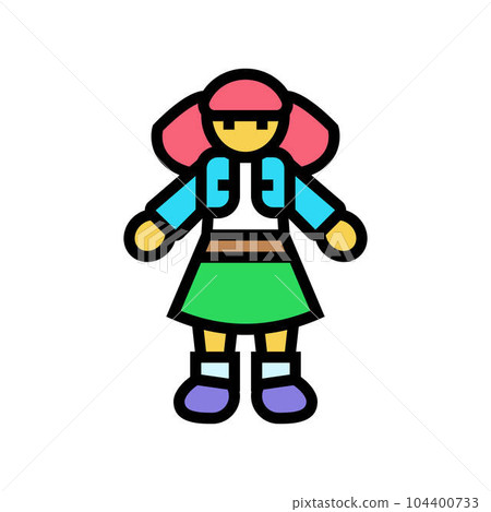doll toy child baby kid color icon vector illustration doll toy child baby kid color icon vector illustration 104400733