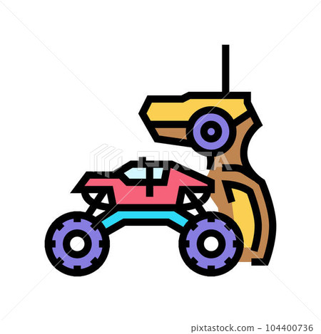 remote controlled toy child game play color icon vector illustration 104400736