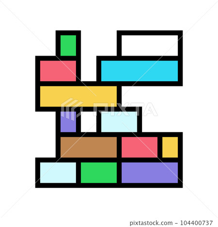 blocks toy child baby kid color icon vector illustration 104400737