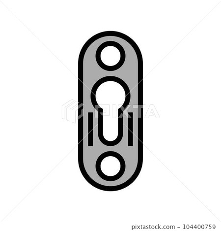 keyhole plate hardware furniture fitting color icon vector illustration 104400759