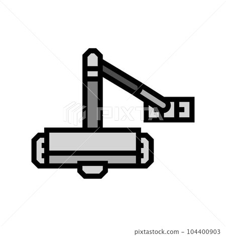 door closer hardware furniture fitting color icon vector illustration door closer hardware furniture fitting color icon vector illustration 104400903