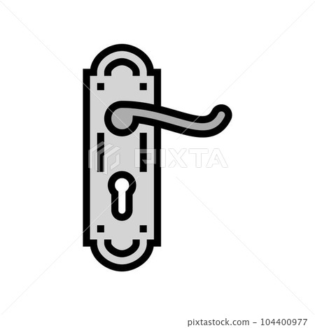 lock door hardware furniture fitting color icon vector illustration lock door hardware furniture fitting color icon vector illustration 104400977