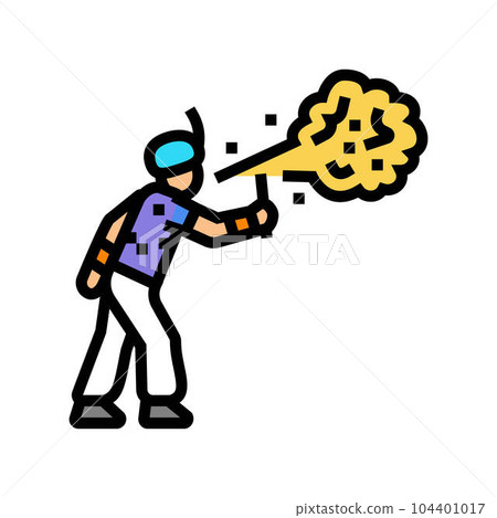 fire breather carnival vintage show color icon vector illustration 104401017