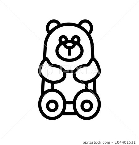 plush toy child baby kid line icon vector illustration 104401531