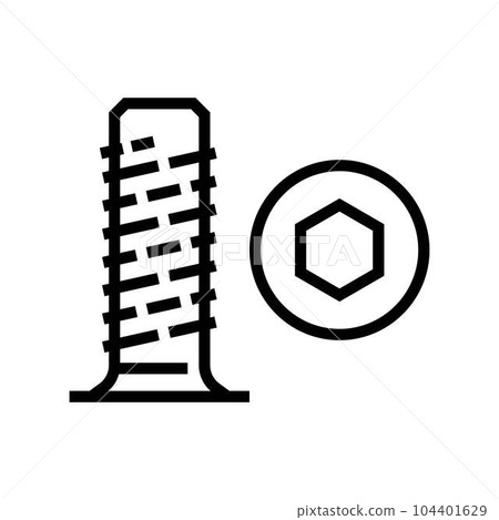 nut furniture hardware fitting line icon vector illustration nut furniture hardware fitting line icon vector illustration 104401629