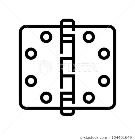 hinge hardware furniture fitting line icon vector illustration 104401649