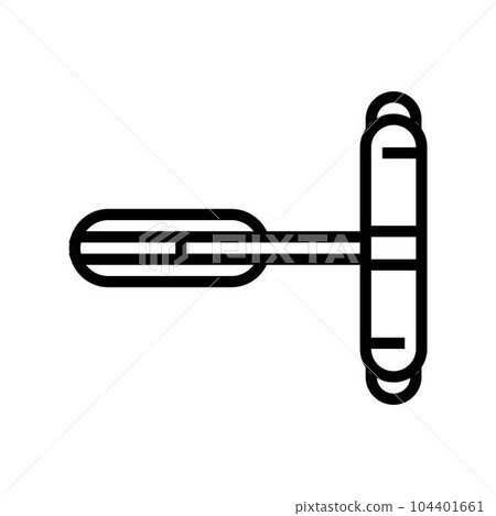 door closer hardware furniture fitting line icon vector illustration 104401661