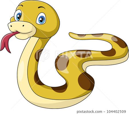 Cute snake cartoon on white background Cute snake cartoon on white background 104402509