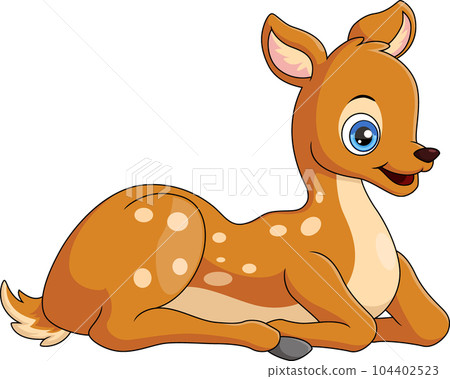 Cute deer cartoon on white background Cute deer cartoon on white background 104402523