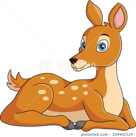 Cute deer cartoon on white background Cute deer cartoon on white background 104402524