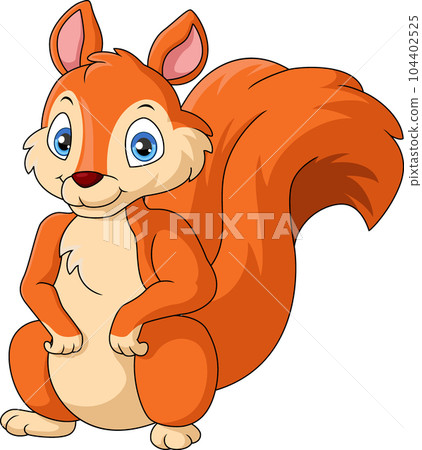 Cute squirrel cartoon on white background Cute squirrel cartoon on white background 104402525