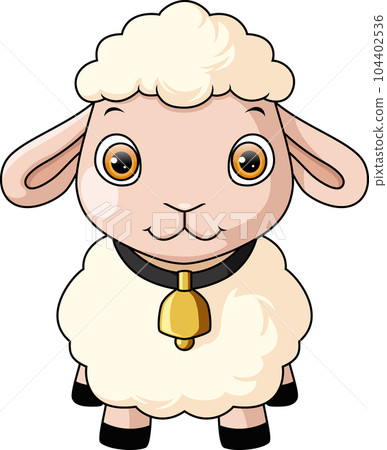 Cute baby sheep cartoon isolated on white background Cute baby sheep cartoon isolated on white background 104402536