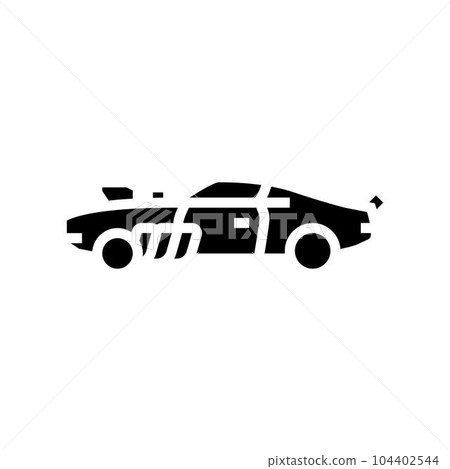 exhaust pipe racing vehicle glyph icon vector illustration 104402544