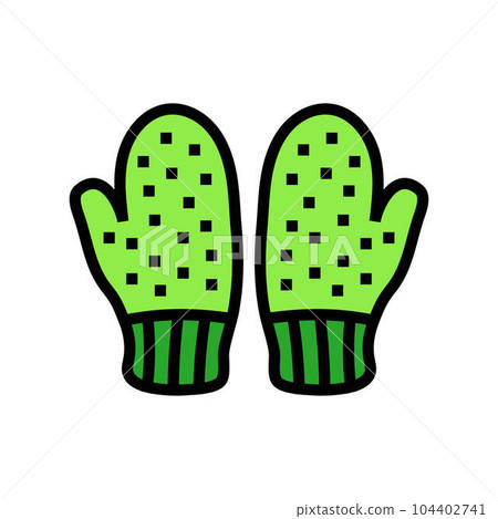 mittens knitting wool color icon vector illustration 104402741