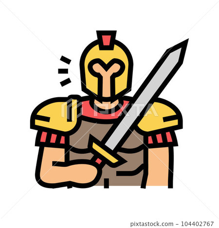 ares greek god mythology color icon vector illustration 104402767