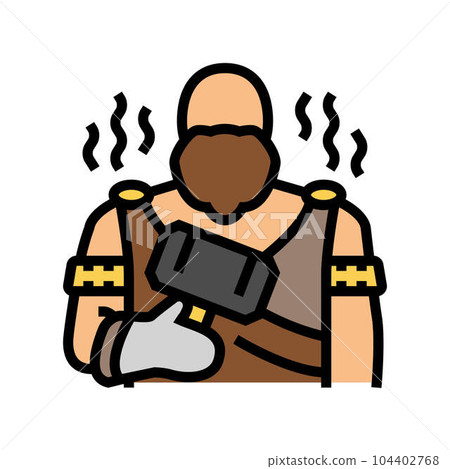 hephaestus greek god mythology color icon vector illustration 104402768