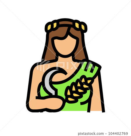 demeter greek god mythology color icon vector illustration 104402769
