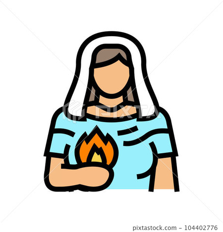hestia greek god ancient color icon vector illustration 104402776