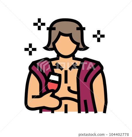 dionysus greek god ancient color icon vector illustration 104402778