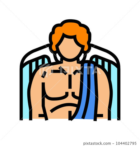 eros greek god ancient color icon vector illustration 104402795