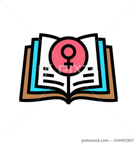feminist literature feminism woman color icon vector illustration 104402907