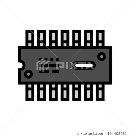 ic chip electronic component color icon vector illustration 104402981