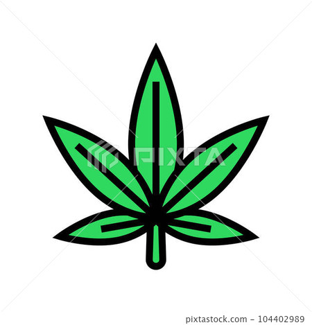 cannabis plant leaf weed hemp color icon vector illustration cannabis plant leaf weed hemp color icon vector illustration 104402989