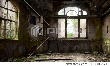 AI generated image / Abandoned house hall 8 104403571