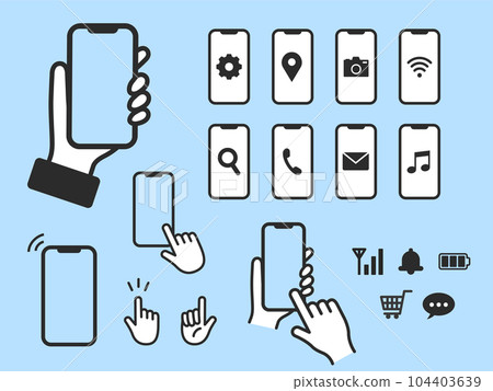 Set of smartphone frames and icons 104403639