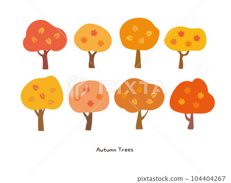 Simple autumn tree illustration set 104404267