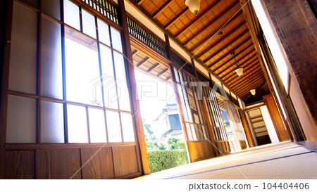 The porch of an old Japanese house 104404406