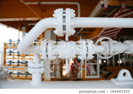 Manifold line of oil and gas production which controlled by program or technician petroleum. The valve function to close and open by programmable by control room for control oil and gas production. 104405345
