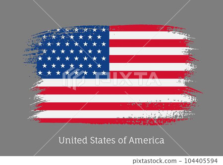USA official flag in shape of brush stroke 104405594