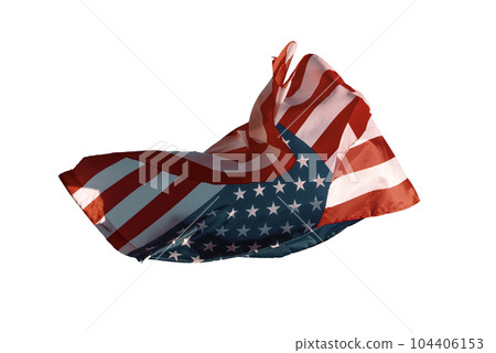american flag flying on the air american flag flying on the air 104406153