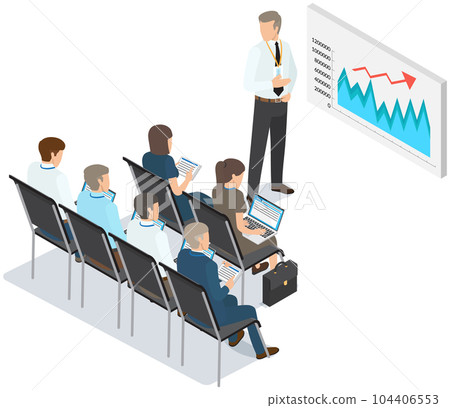 Analyze statistical indicators, business data. Work with marketing research. Data analysis isometric Analyze statistical indicators, business data. Work with marketing research. Data analysis isometric 104406553