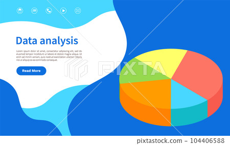Analyze statistical indicators, business data. Work with marketing research. Data analysis isometric 104406588