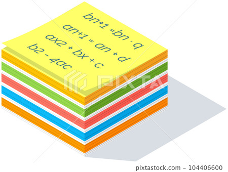 Colorful sticker for writing important working notes. Notepaper office supplies, post-it stickers Colorful sticker for writing important working notes. Notepaper office supplies, post-it stickers 104406600