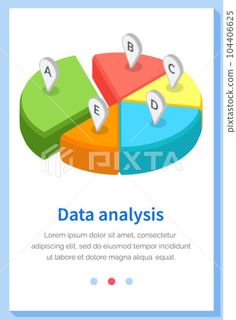 Analyze statistical indicators, business data. Work with marketing research. Data analysis isometric 104406625