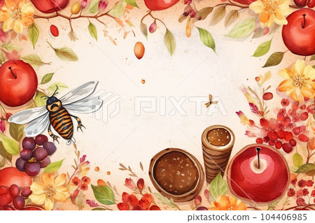 Rosh Hashanah, Jewish New Year holiday background 104406985