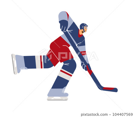 Young man hockey player flat style, vector illustration Young man hockey player flat style, vector illustration 104407569