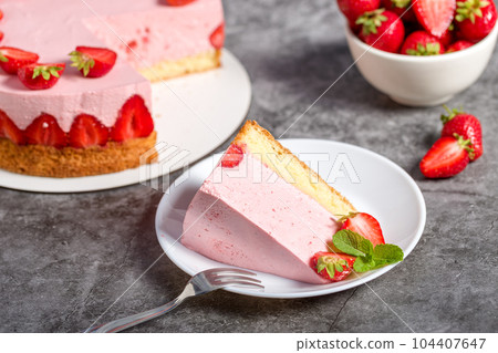 Strawberry cake. Menu concept Strawberry cake. Menu concept 104407647