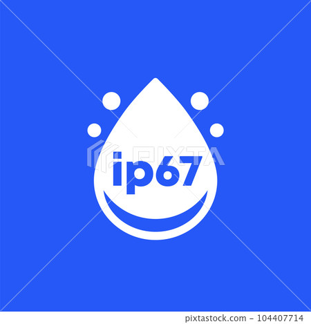 ip67 standard, waterproof icon, vector ip67 standard, waterproof icon, vector 104407714