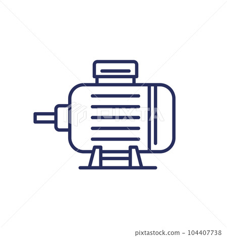 electric motor line icon, vector electric motor line icon, vector 104407738