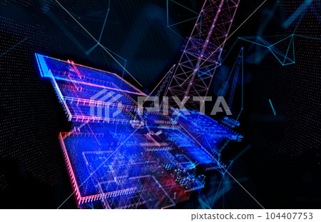 Petroleum platform oil and gas. Industry drill platform in ocean. Mining petroleum. Petroleum platform oil and gas. Industry drill platform in ocean. Mining petroleum. 104407753
