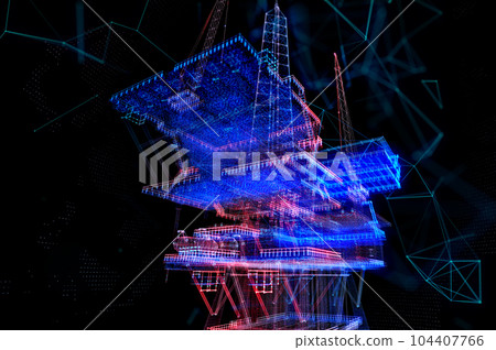 Oil platform. Petroleum platform oil and gas. Industry drill platform in ocean. Mining petroleum. 104407766