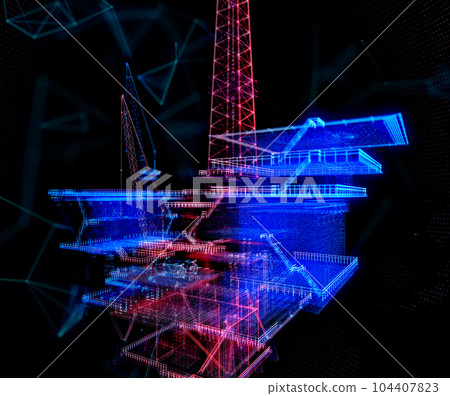 Offshore oil and gas processing platform, oil and gas industry to process raw gases and sent to land-based oil refining, petrochemical and power plants Offshore oil and gas processing platform, oil and gas industry to process raw gases and sent to land-based oil refining, petrochemical and power plants 104407823
