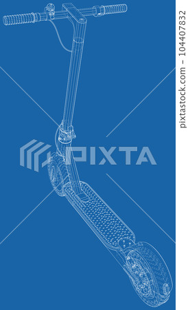 Electric scooter illustration vector. Wire-frame line isolated. Vector rendering of 3d Electric scooter illustration vector. Wire-frame line isolated. Vector rendering of 3d 104407832