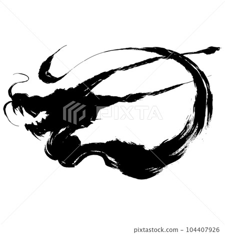 龍/龍水墨畫風格插畫素材矢量 龍/龍水墨畫風格插畫素材矢量 104407926